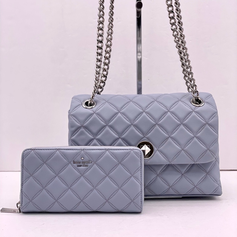kate spade Natalia Medium Quilted Chain Shoulder Bag with Matching Wallet
